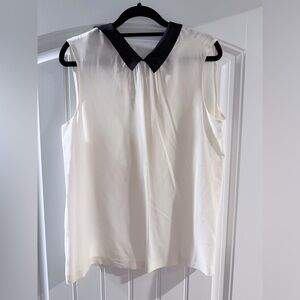 Kate Spade Cream Blouse with Black Collar